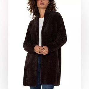 Liverpool Shawl Collar Open Front Sweater Jacket in Mink NEW $139